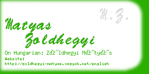 matyas zoldhegyi business card